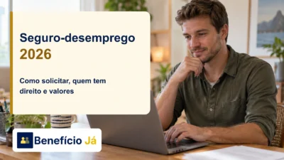Como solicitar seguro-desemprego: quem tem direito e valores em 2026. Capa do Benefício Já.
