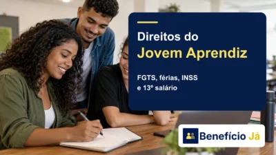 Direitos do Jovem Aprendiz: FGTS, Férias, INSS e 13º Salário. Capa do Benefício Já.
