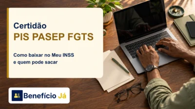 Certidão PIS PASEP FGTS: como baixar no meu INSS e quem pode sacar. Capa do Benefício Já.